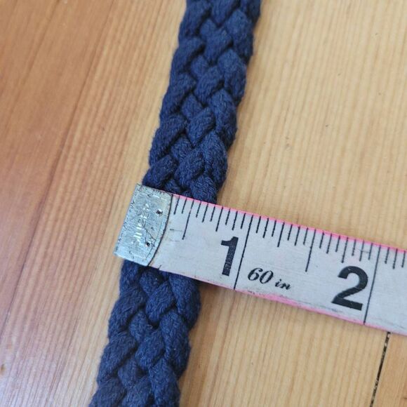 j crew navy blue braided belt preppy coastal nautical academia office - Picture 6 of 7